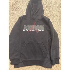 Jordan Pullover Hoodie Kids Black Red Gray Jumpman Sweatshirt Youth Activewear